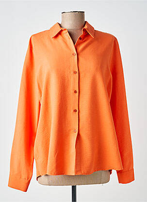 Chemisier tissage crêpe manches longues orange ANDAM femme