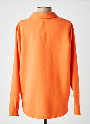 Chemisier tissage crêpe manches longues orange ANDAM femme