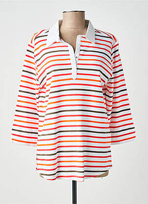 Polo imprimé rayures manches 3/4 orange ARMOR LUX femme