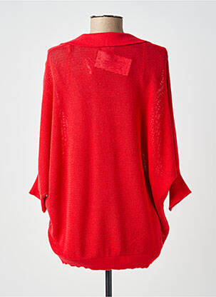 Pull maille ajourée manches 3/4 rouge MARBLE femme