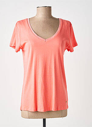 T-shirt col v manches courtes rose C'EST BEAU LA VIE femme