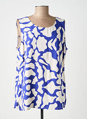 Top imprimé fantaisie sans manche bleu ESTEL COLLECTION femme