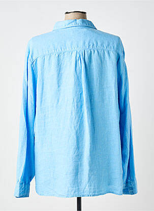 Chemisier tissage crêpe manches longues bleu SIGNE NATURE femme