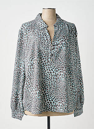 Blouse poignets boutonnés avec fente manches longues gris MARBLE femme