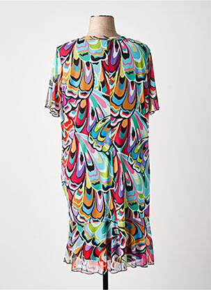 Robe mi-longue coupe fluide manches courtes rouge TELMAIL femme