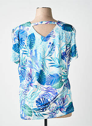 T-shirt col v manches courtes bleu DIANE LAURY femme