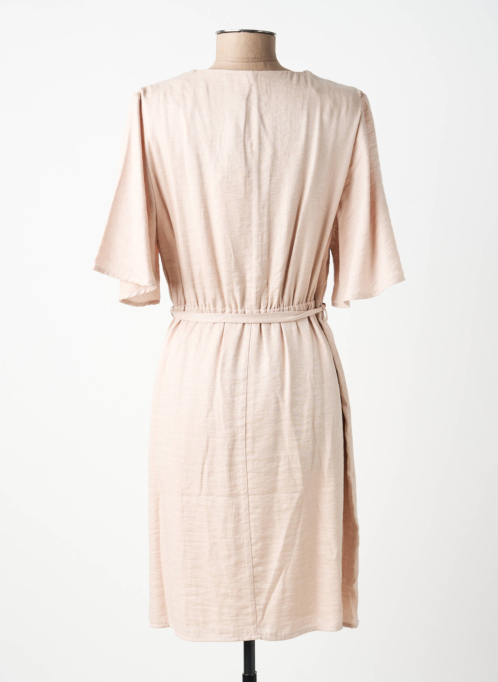 Robe courte coupe fluide manches courtes rose JULIE GUERLANDE femme