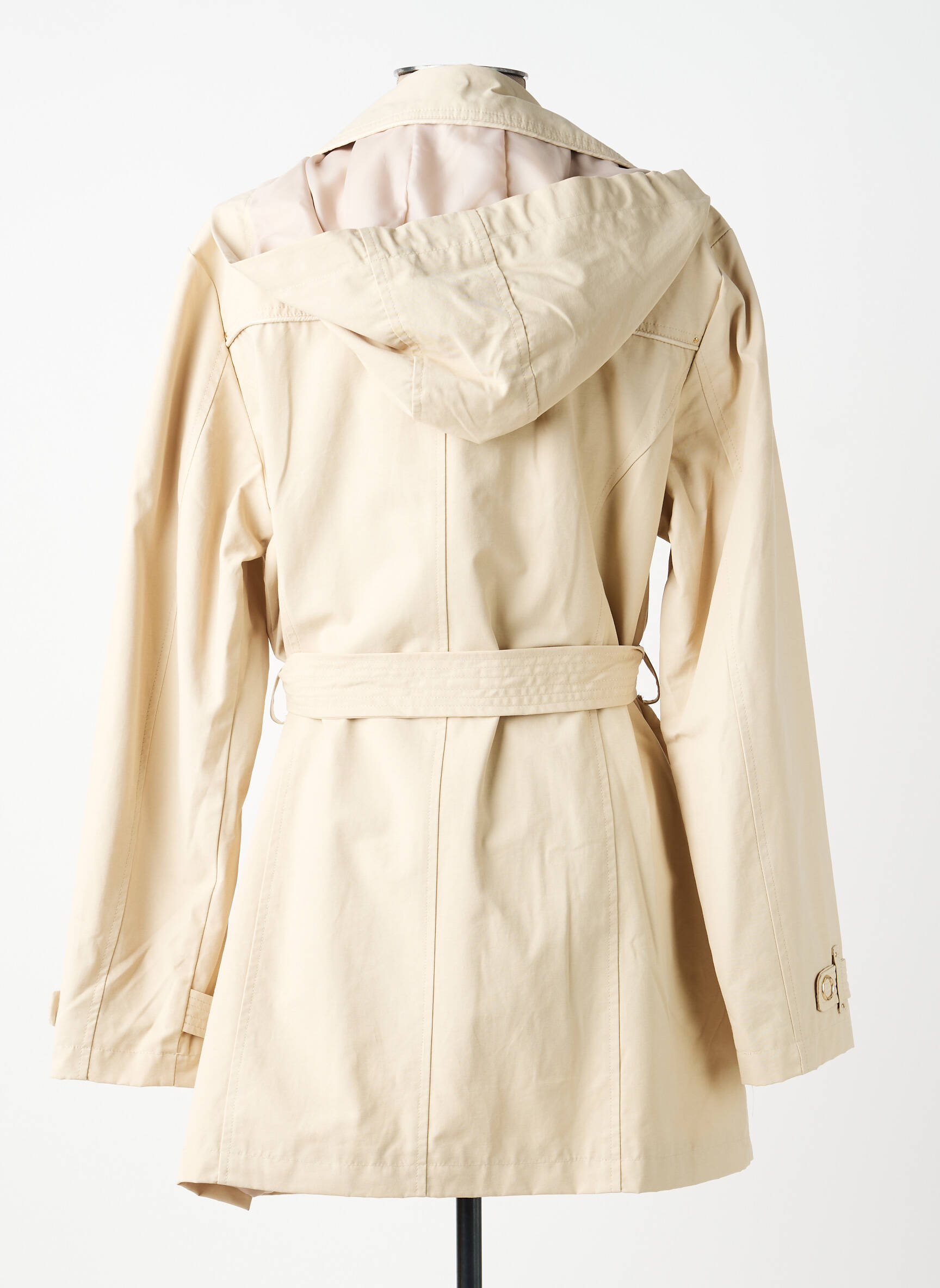 Trench tissage popeline a capuche beige JULIE GUERLANDE femme