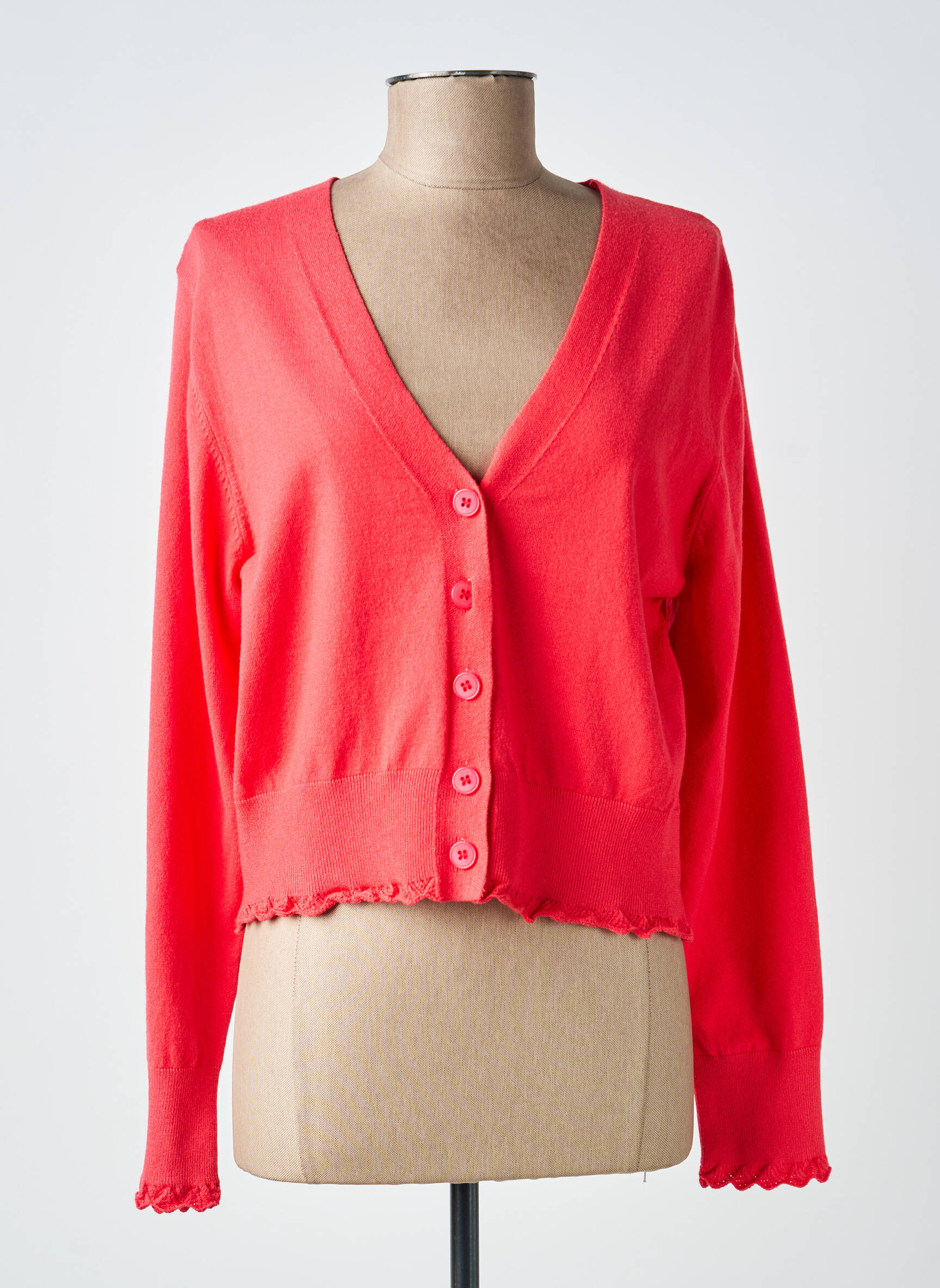 Gilet manches longues resserrée sur le bas rouge MOLLY BRACKEN femme