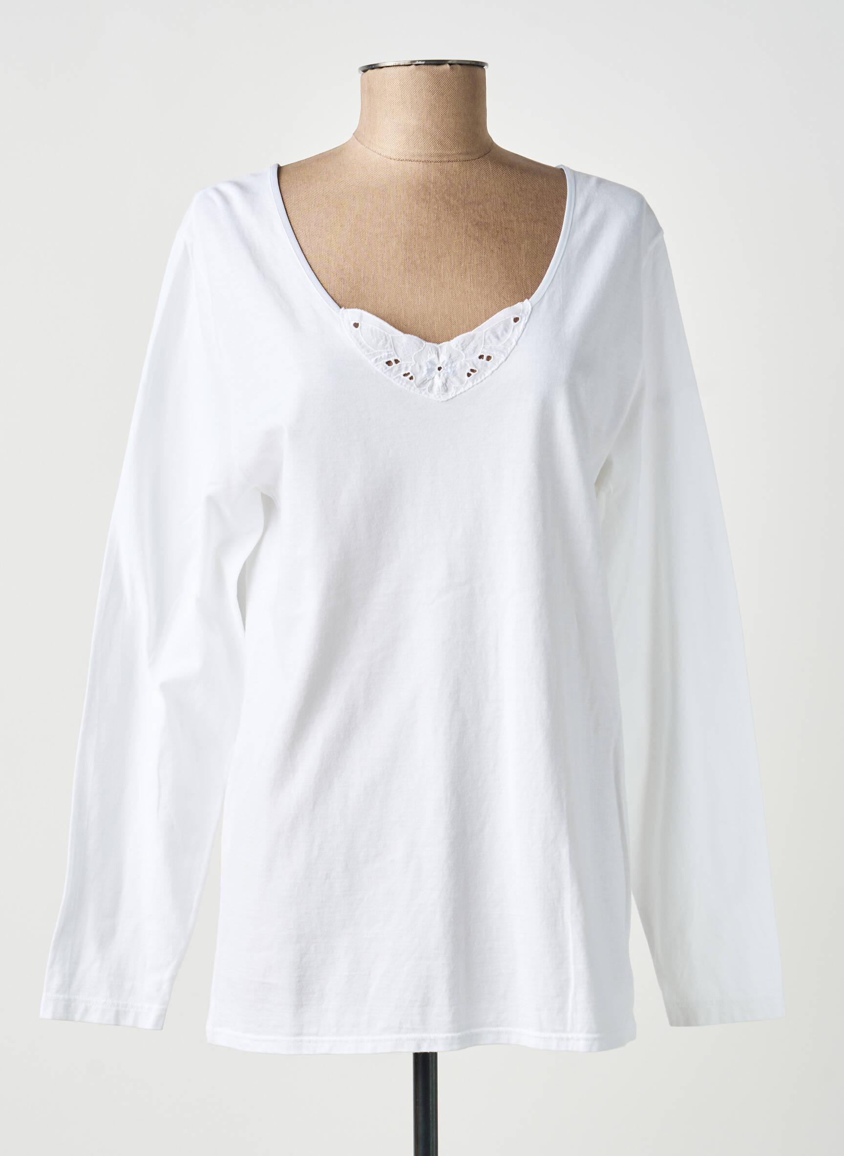 Top/caraco tissage jersey blanc ARMOR LUX femme