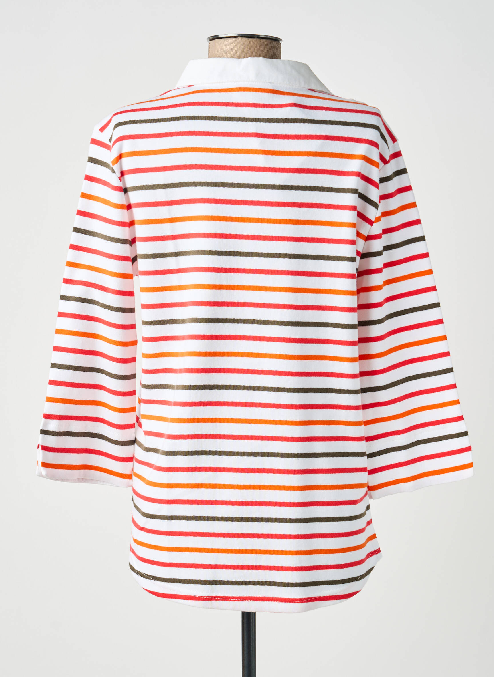 Polo imprimé rayures manches 3/4 orange ARMOR LUX femme