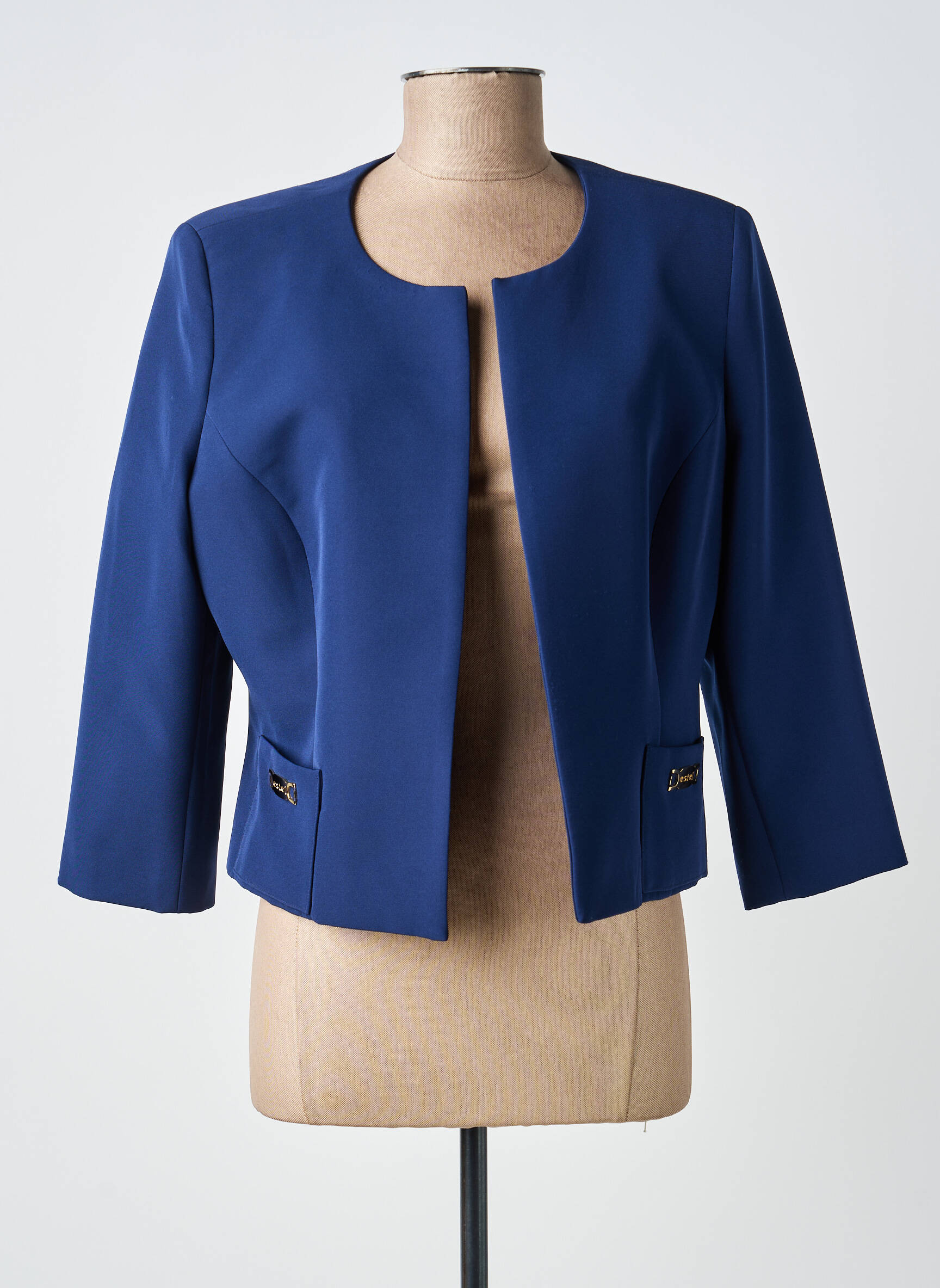 Veste chic tissage crêpe bleu ESTEL COLLECTION femme