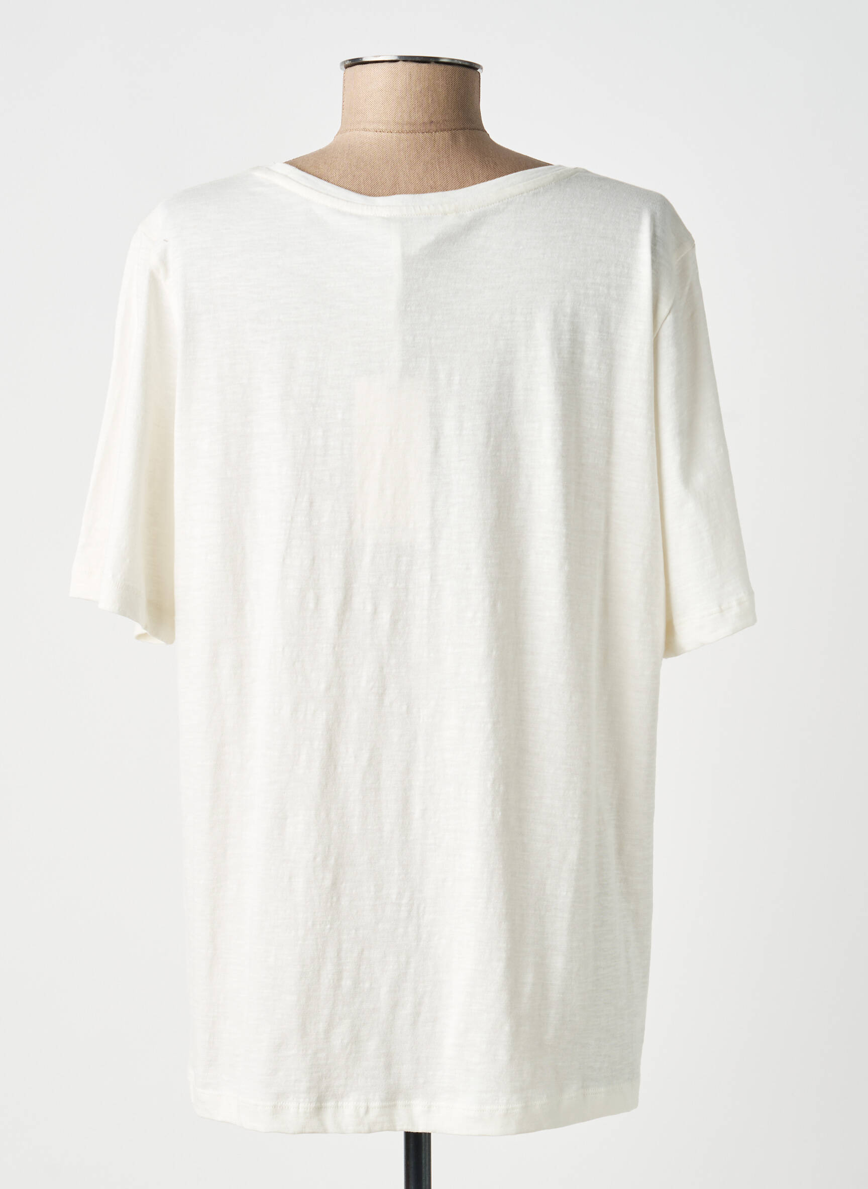 T-shirt coupe droite manches courtes beige TRAMONTANA femme