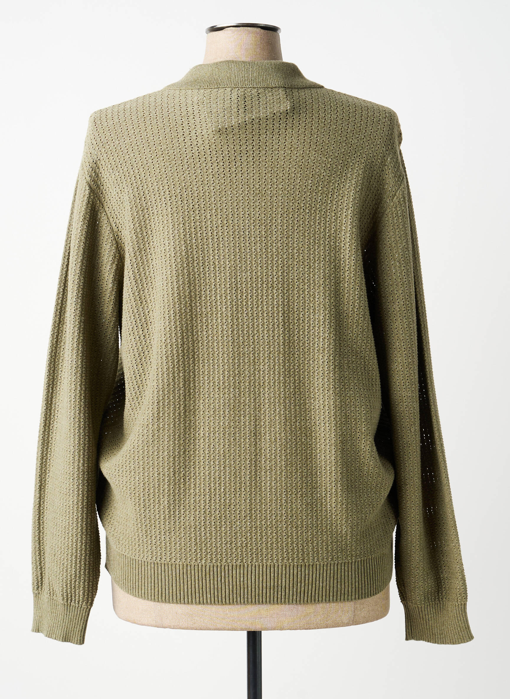 Gilet manches longues resserrée sur le bas vert MARBLE femme