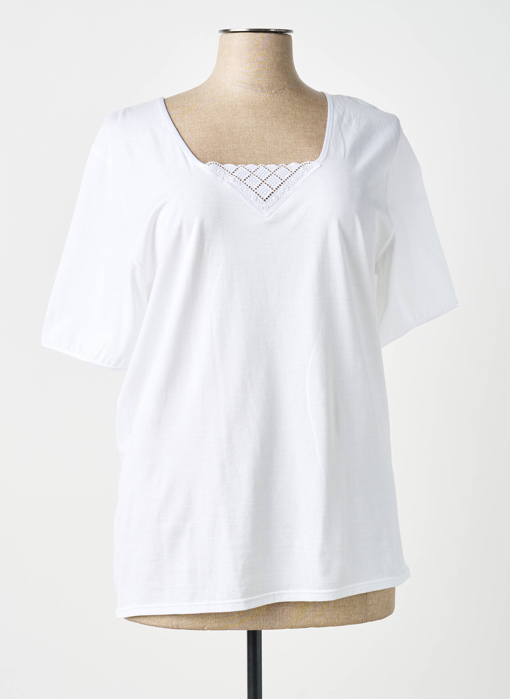 Top/caraco tissage jersey blanc ARMOR LUX femme