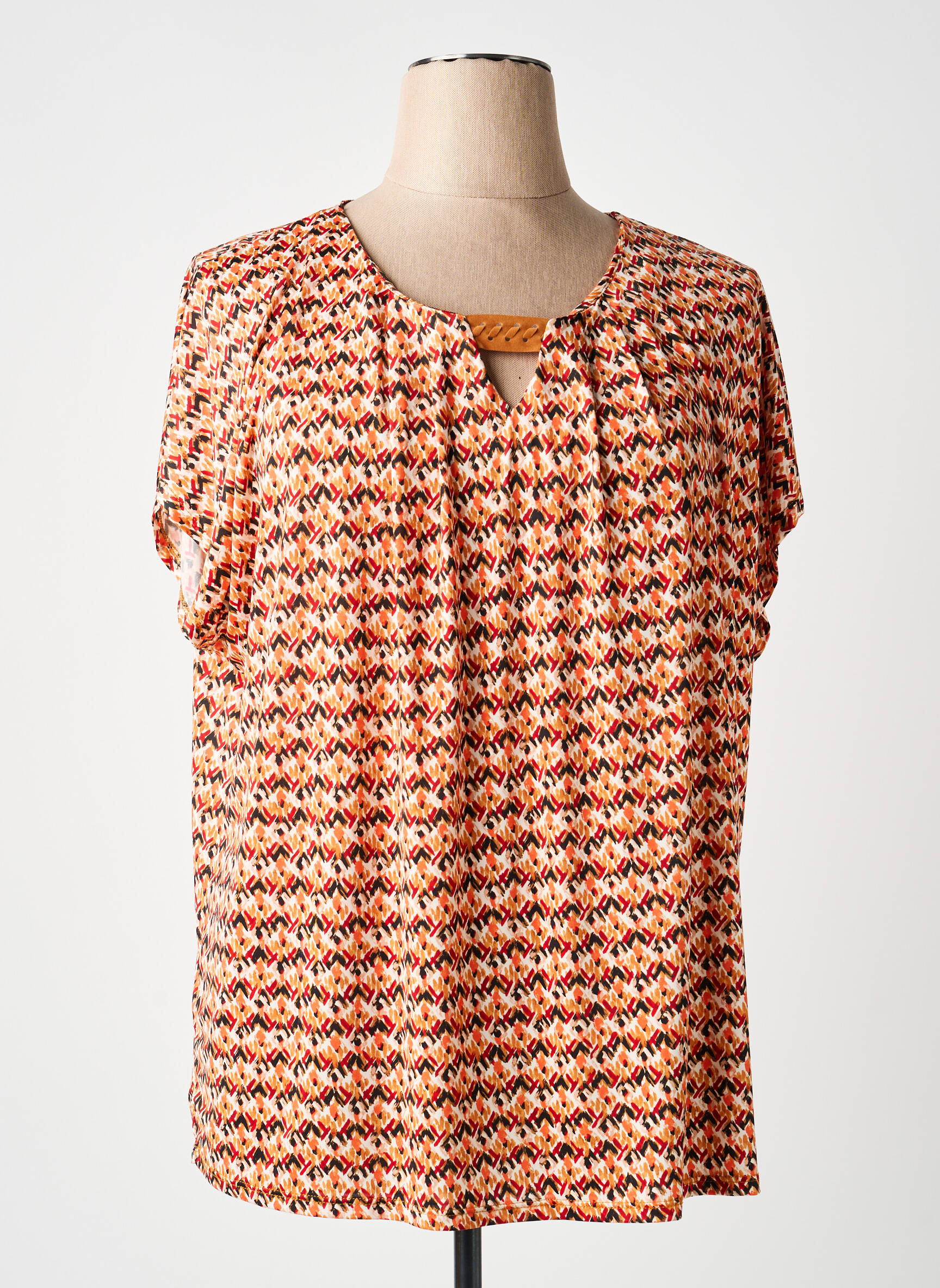 T-shirt imprimé fantaisie manches courtes orange DIANE LAURY femme