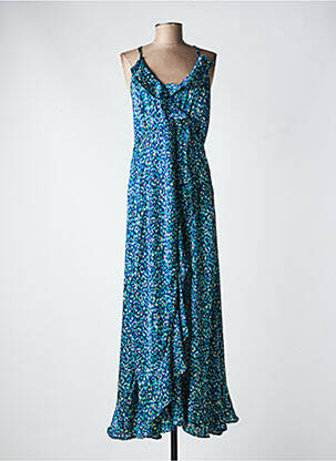 Robe longue imprimé fantaisie fines bretelles bleu MOLLY BRACKEN femme