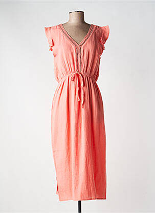 Robe longue manches courtes manches courtes orange MOLLY BRACKEN femme