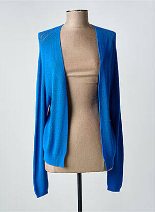 Gilet manches longues resserrée sur le bas bleu SIGNE NATURE femme