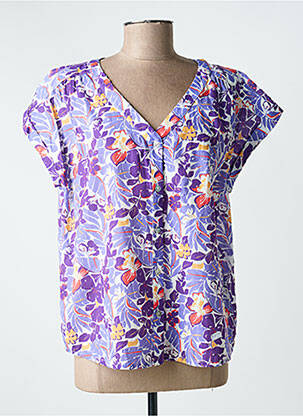 Chemisier manches courtes manches courtes violet C'EST BEAU LA VIE femme