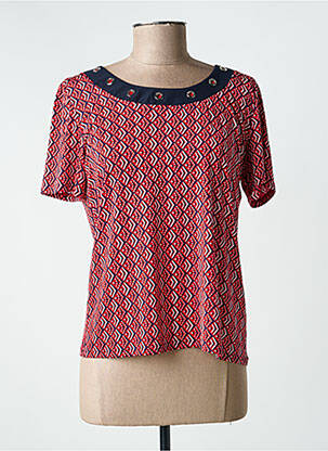 Top tissage jersey manches courtes rouge GEVANA femme