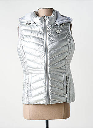 Doudoune poches a capuche argent JULIE GUERLANDE femme