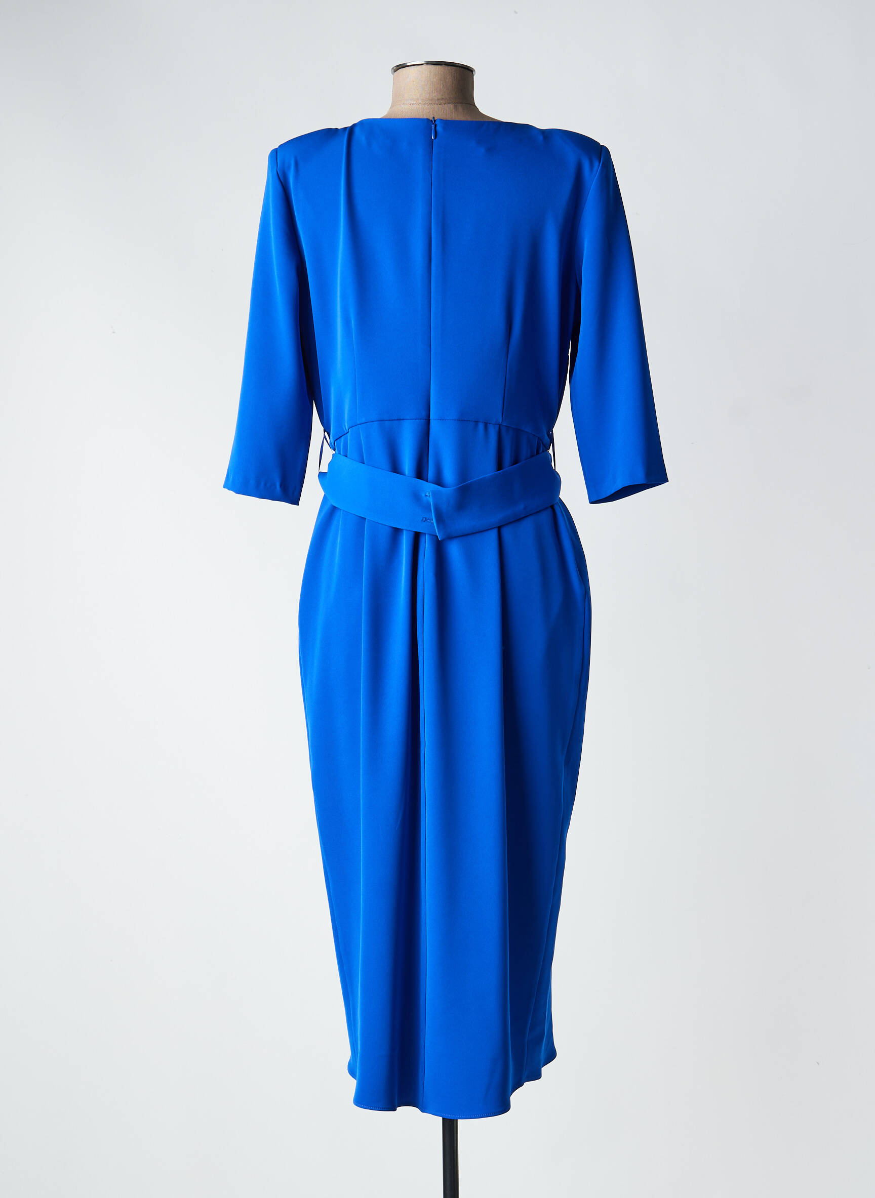 Robe mi-longue manches 3/4 manches 3/4 bleu BARILOCHE femme