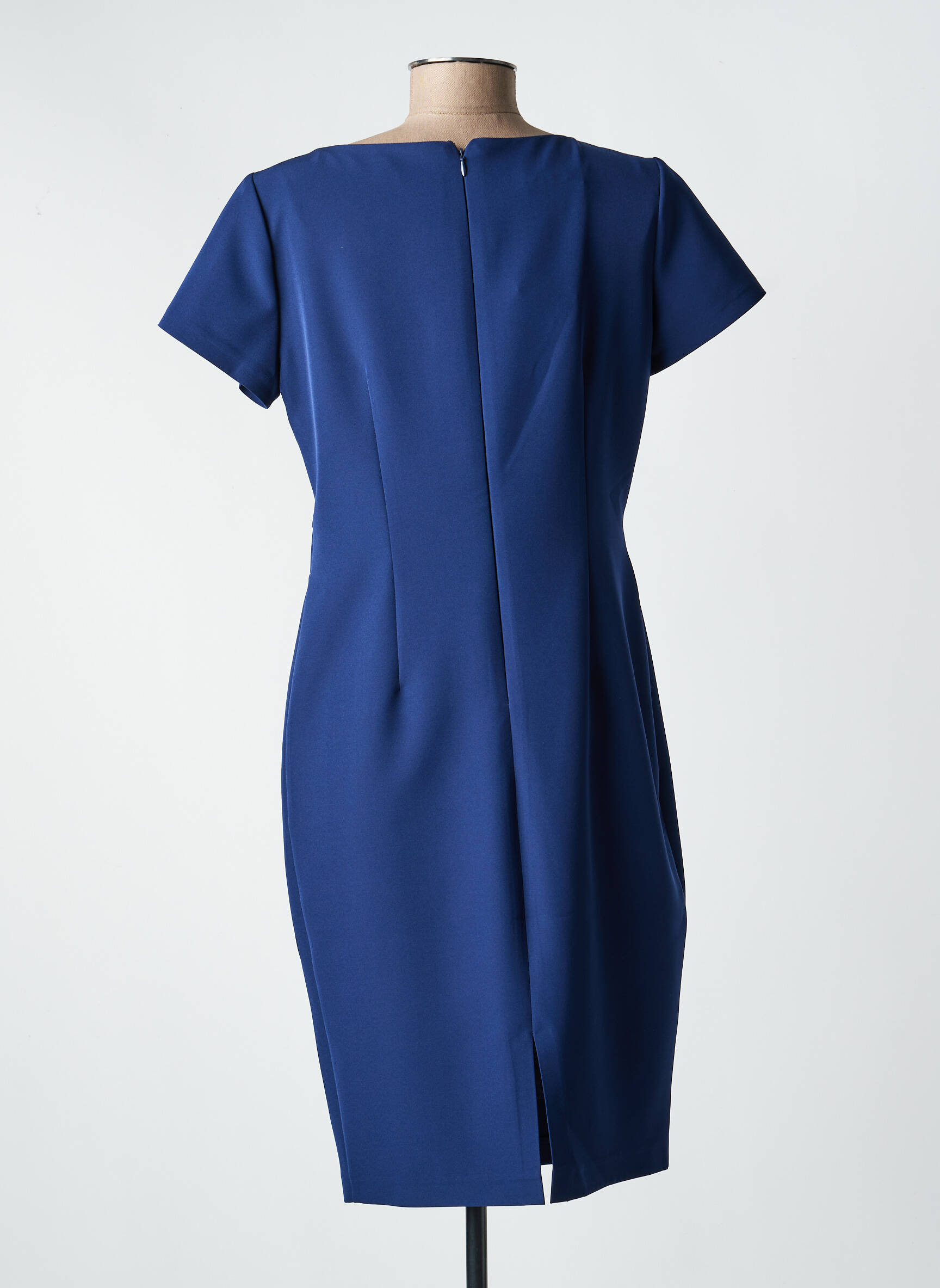 Robe mi-longue manches courtes manches courtes bleu ESTEL COLLECTION femme