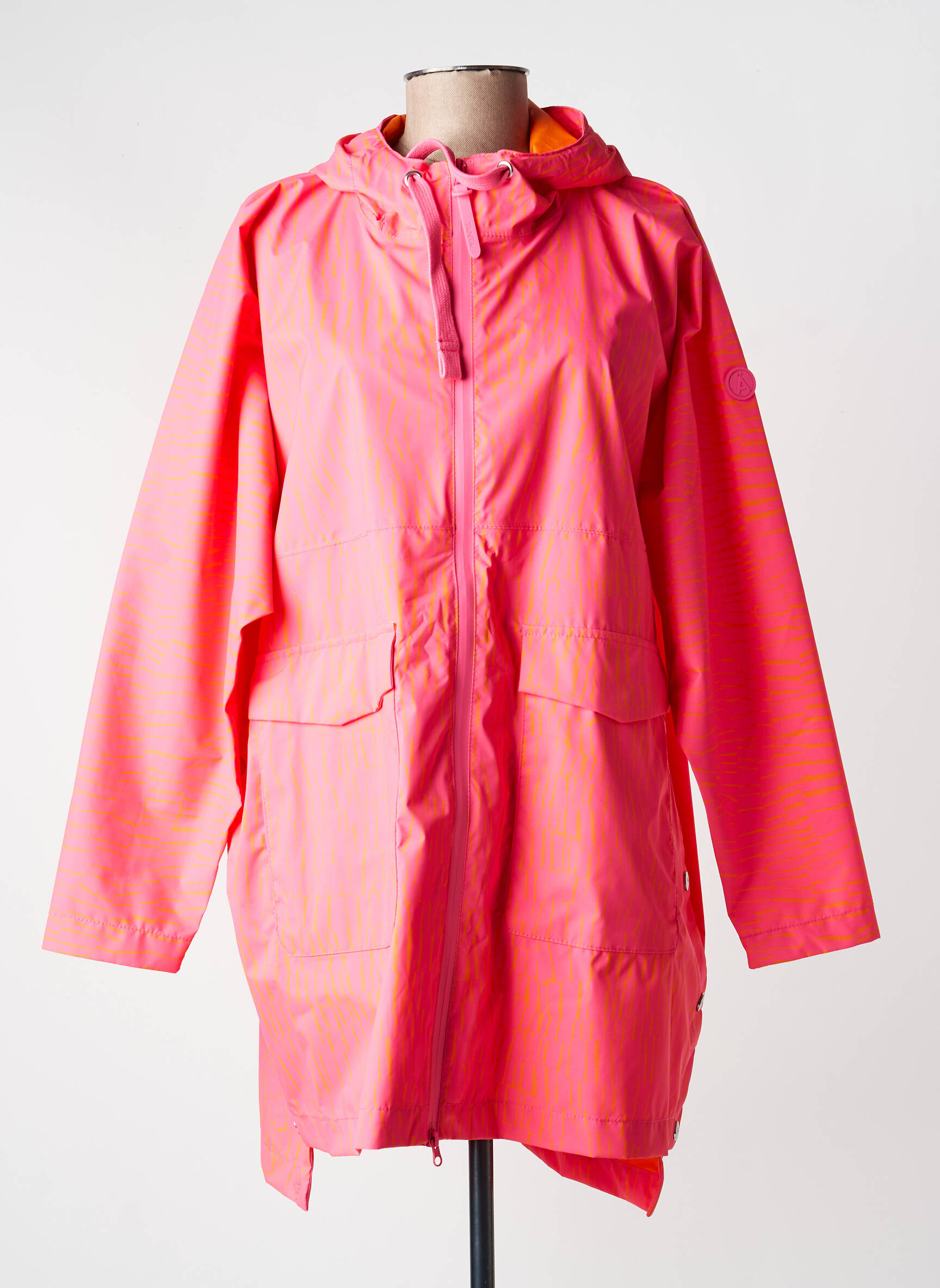 Imperméable manches longues a capuche rose TANTÄ femme