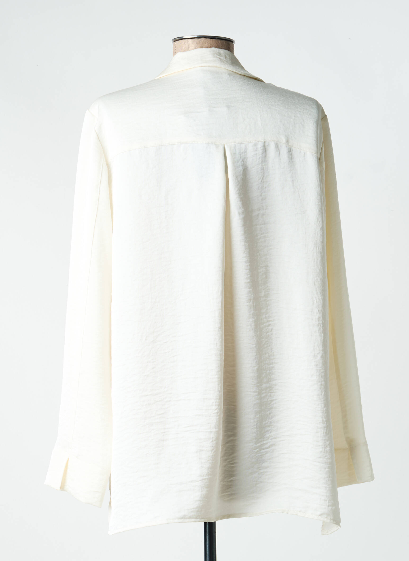 Chemisier coupe fluide manches longues beige ANDAM femme