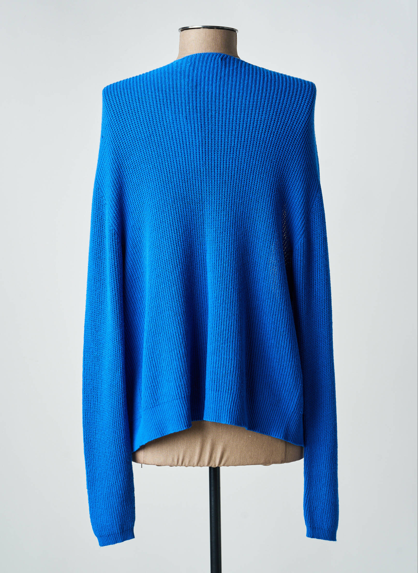 Gilet manches longues resserrée sur le bas bleu SIGNE NATURE femme