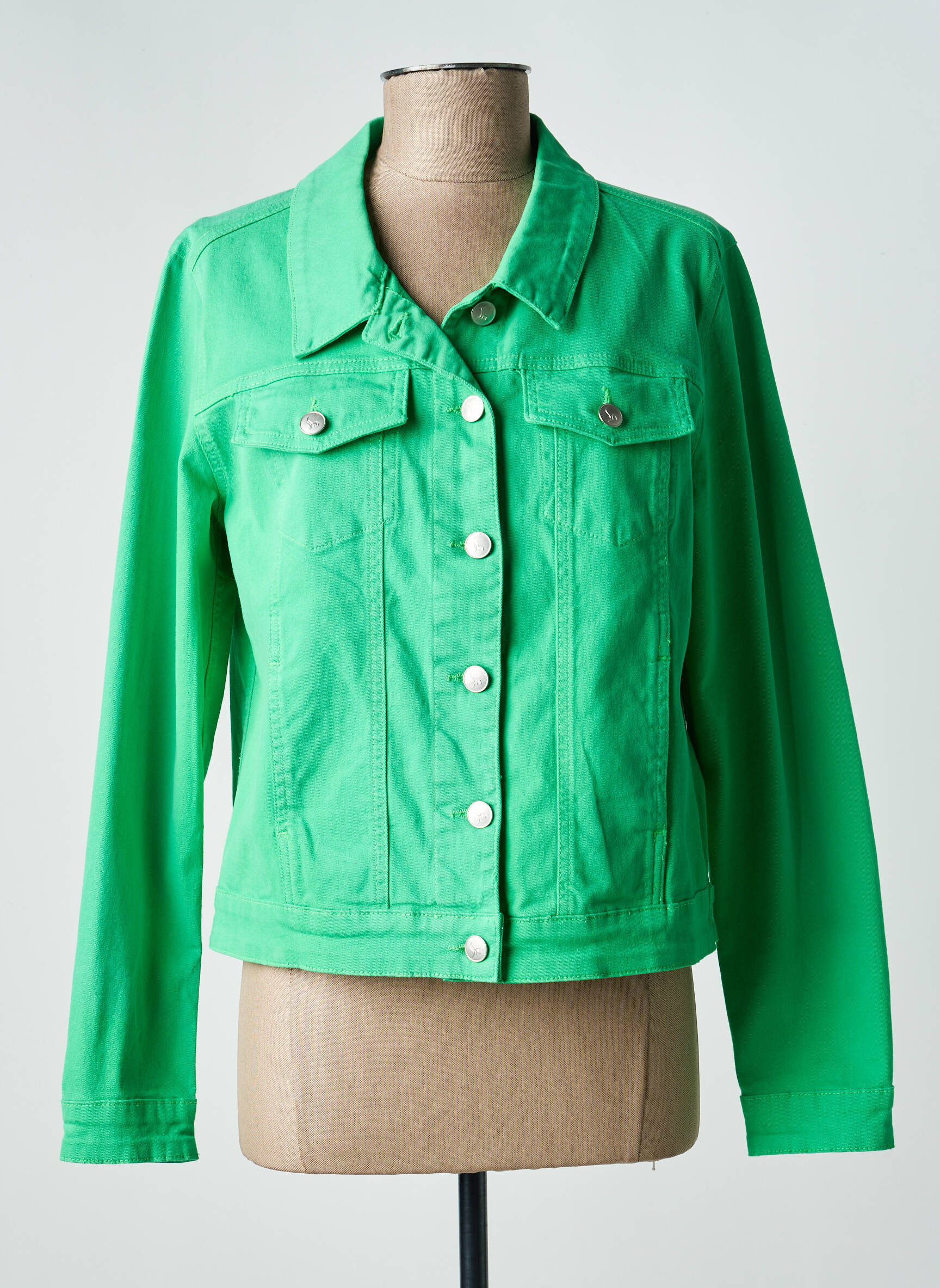 Veste casual poignets boutonnés avec fente vert SIGNE NATURE femme