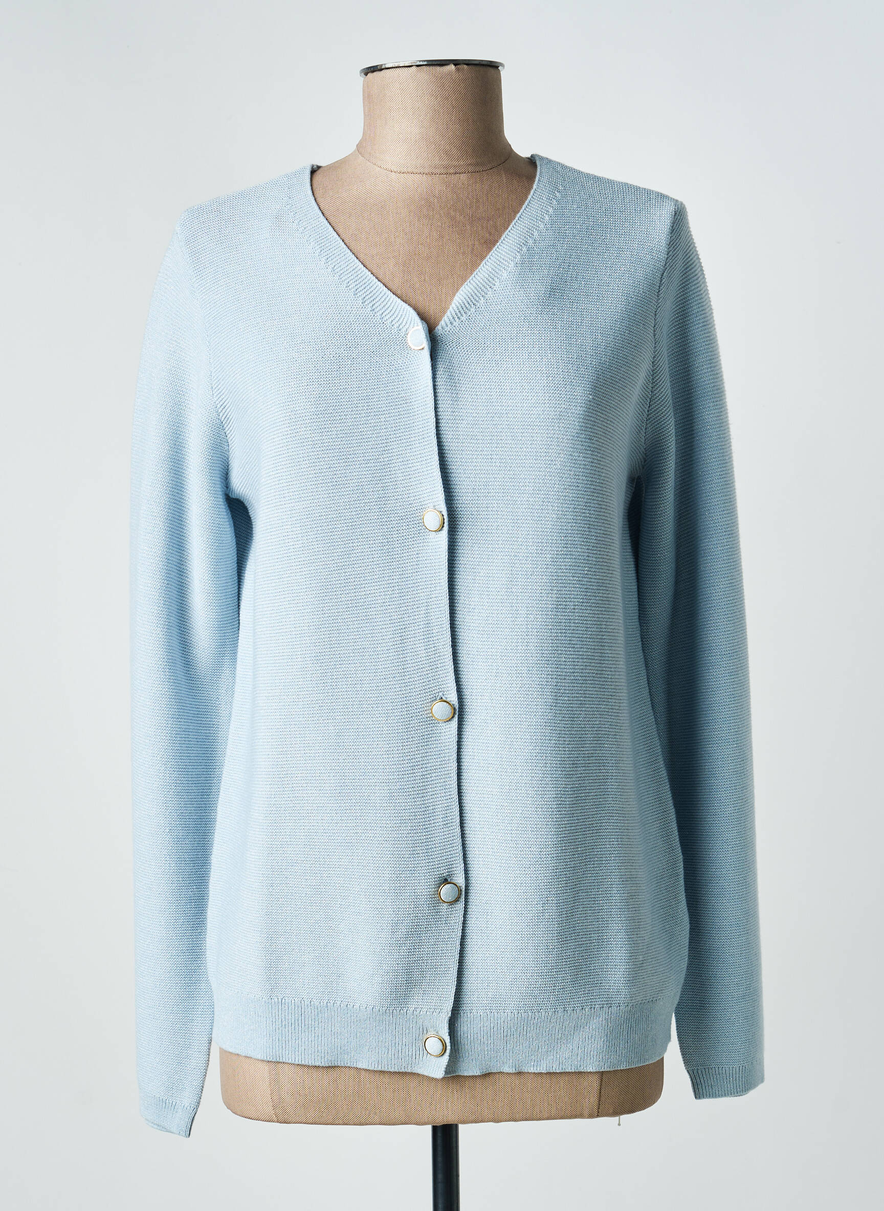 Gilet manches longues stretch bleu JULIE GUERLANDE femme