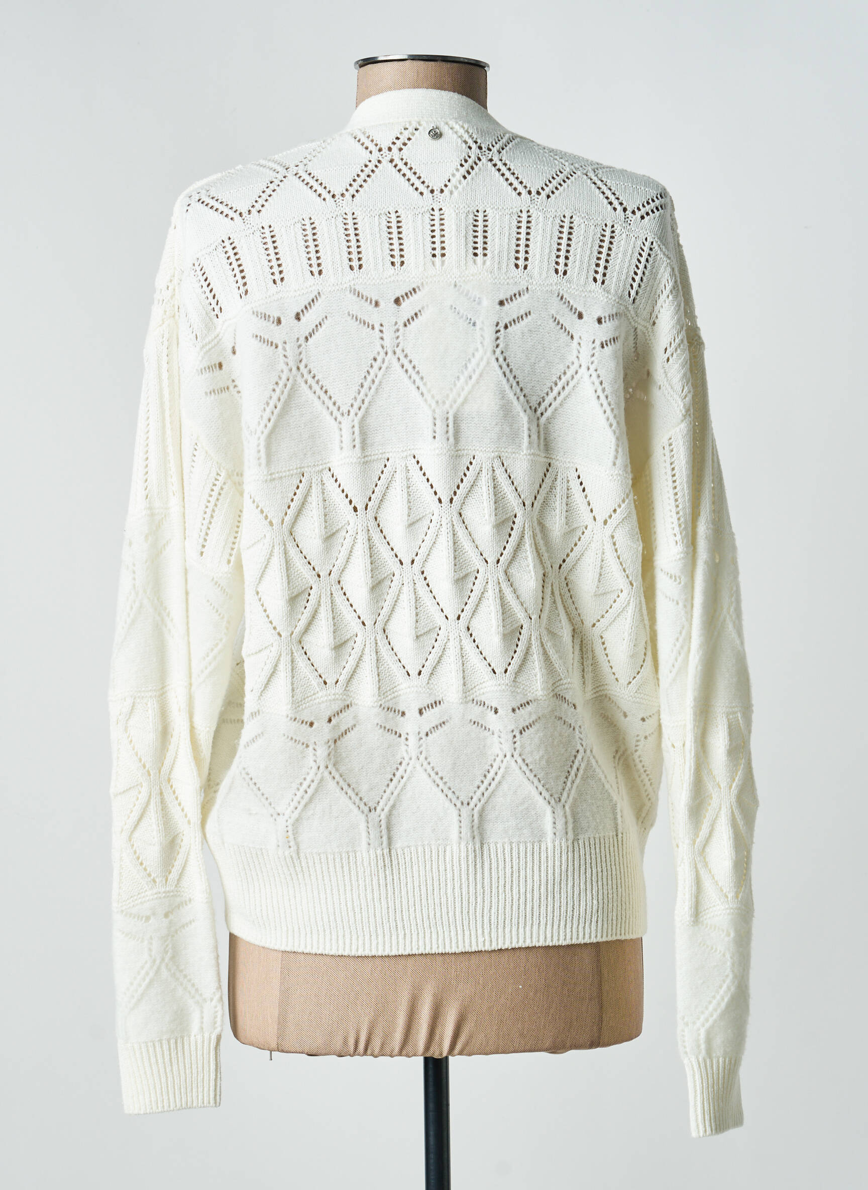 Gilet manches longues resserrée sur le bas blanc TRAMONTANA femme