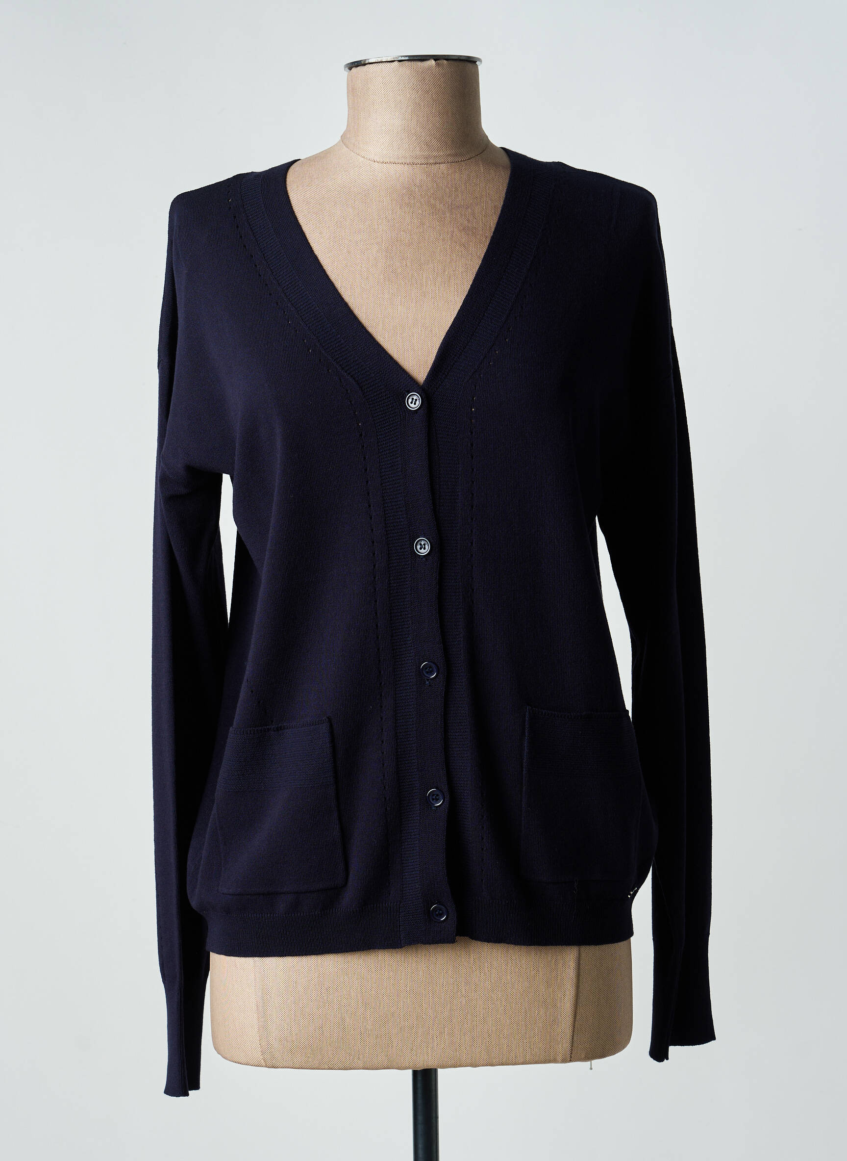 Gilet manches longues resserrée sur le bas bleu DIANE LAURY femme