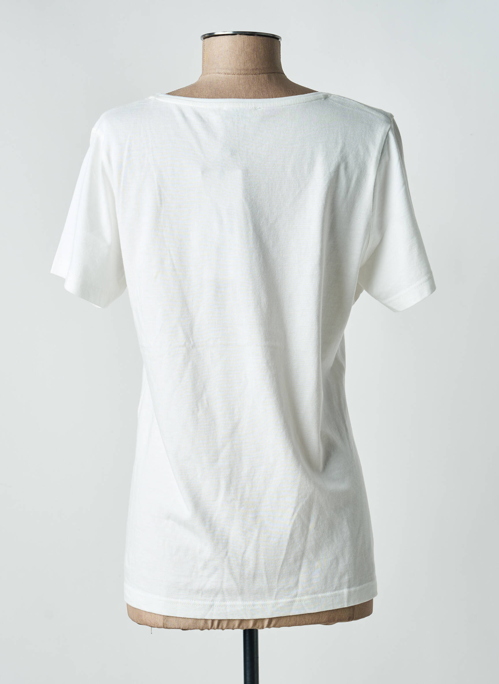 T-shirt col v manches courtes beige SIGNE NATURE femme