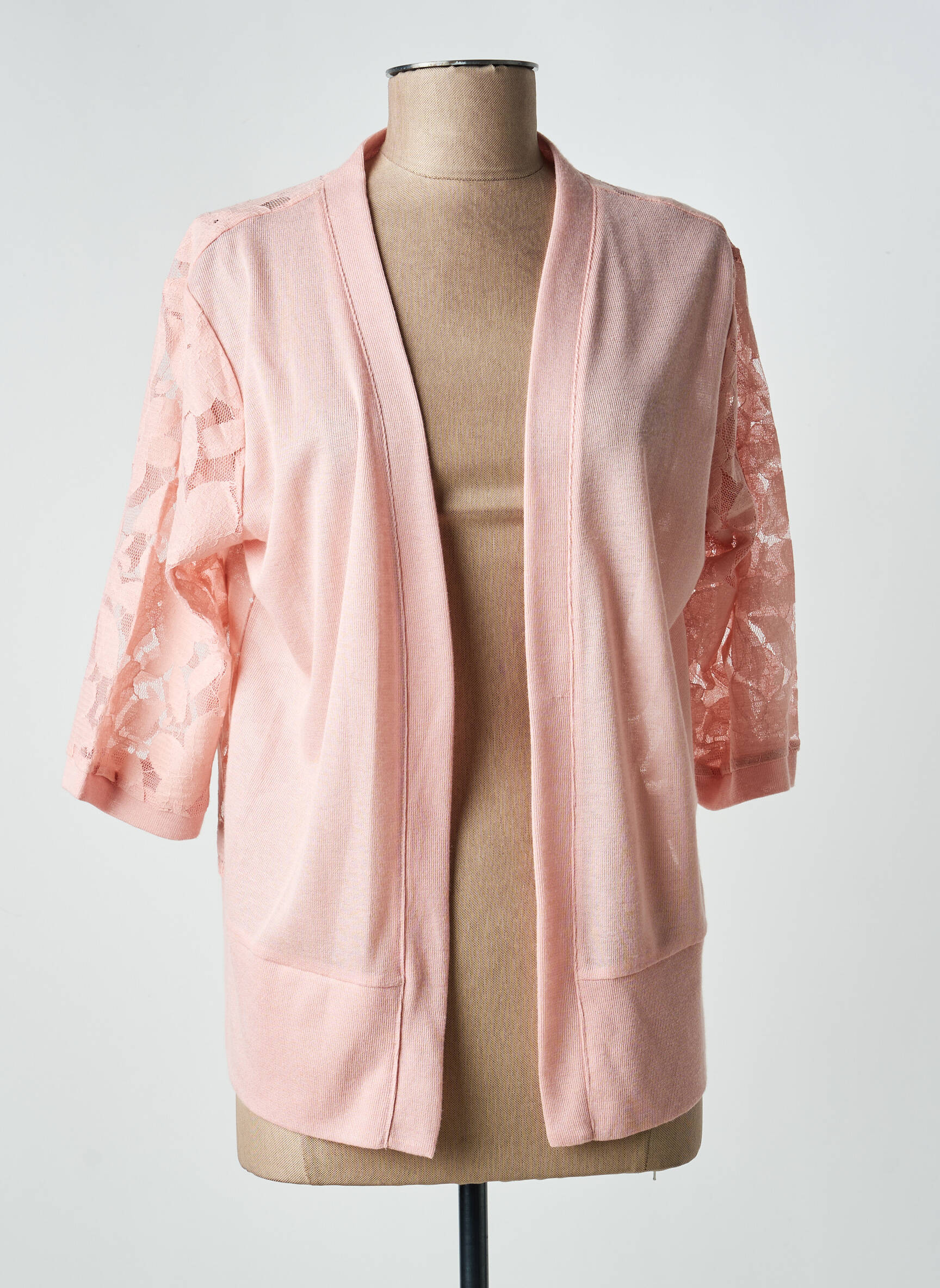 Gilet manches longues manches 3/4 rose MOLLY BRACKEN femme