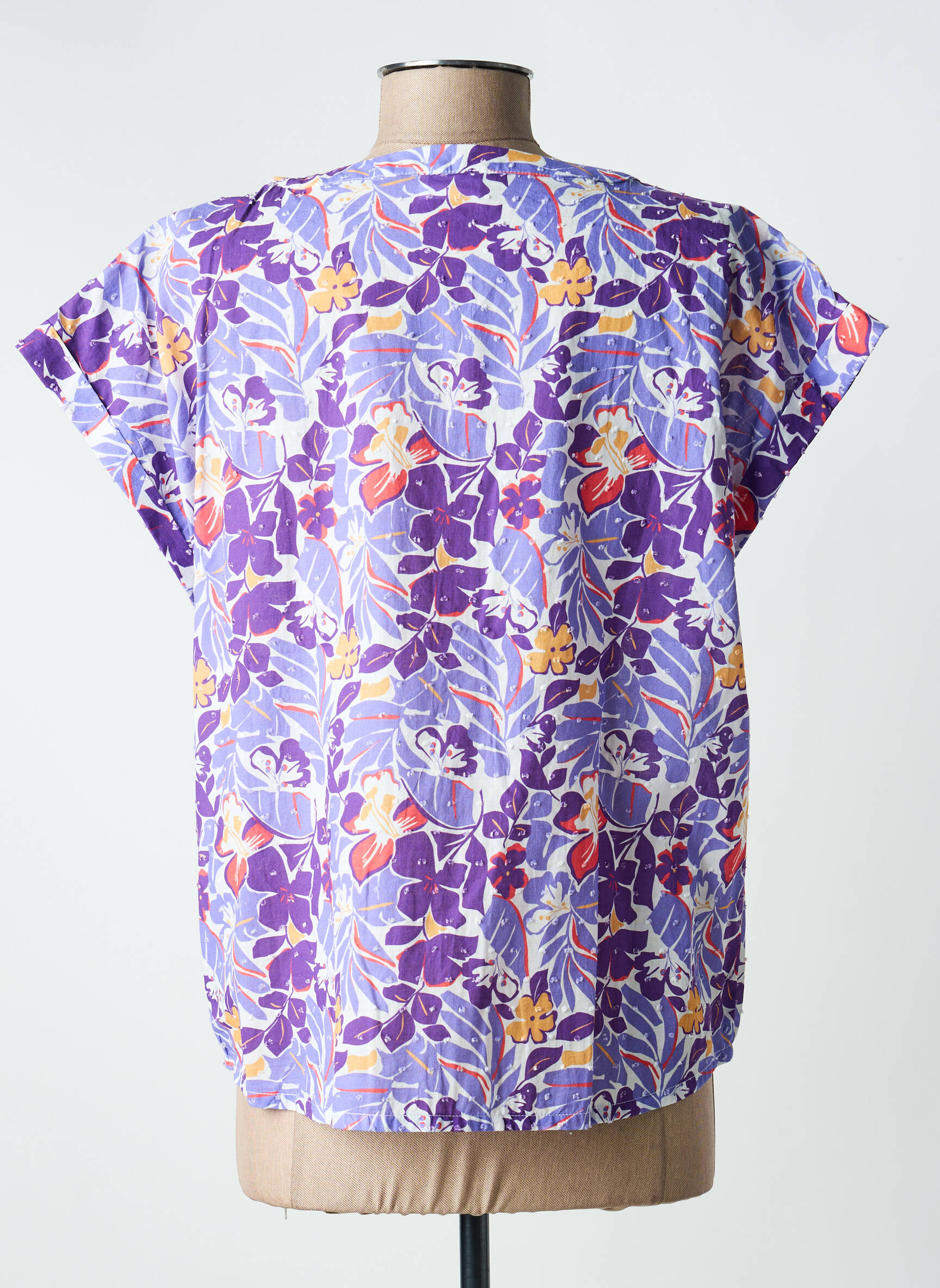 Chemisier manches courtes manches courtes violet C'EST BEAU LA VIE femme