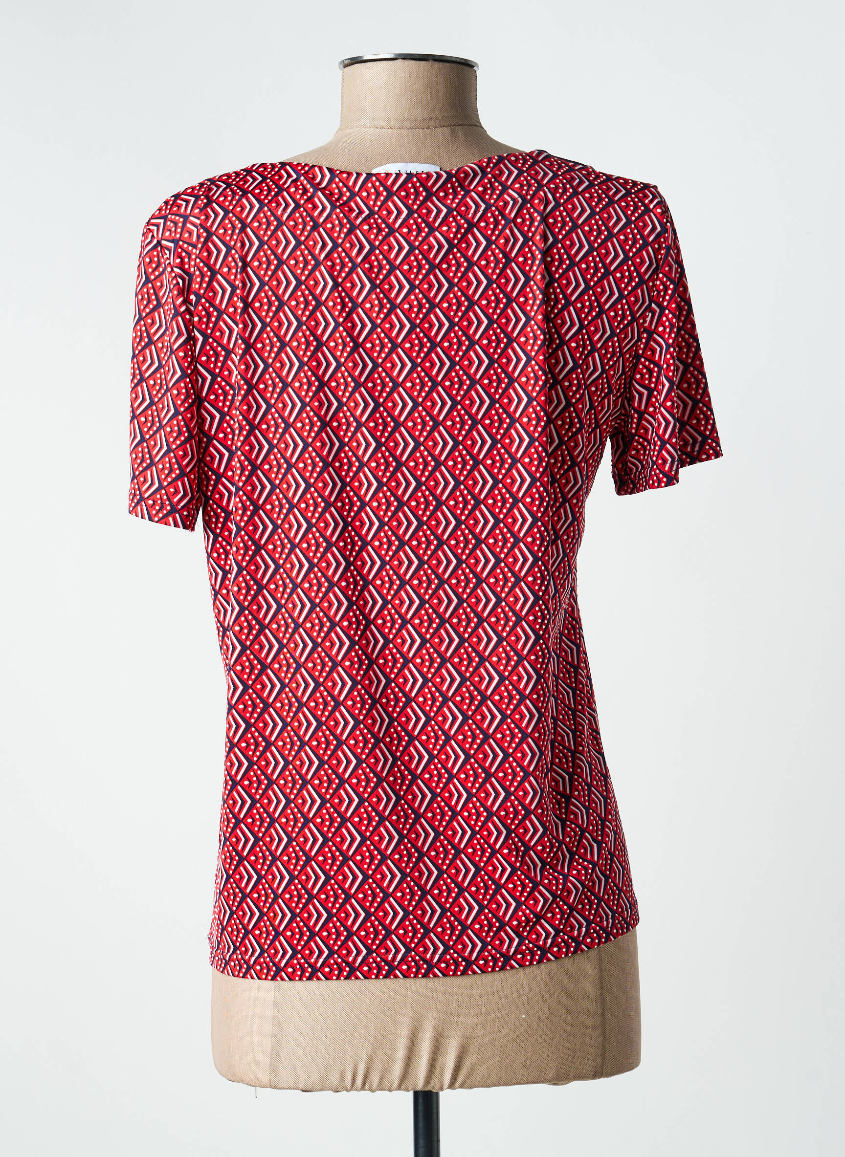 Top stretch manches courtes rouge GEVANA femme