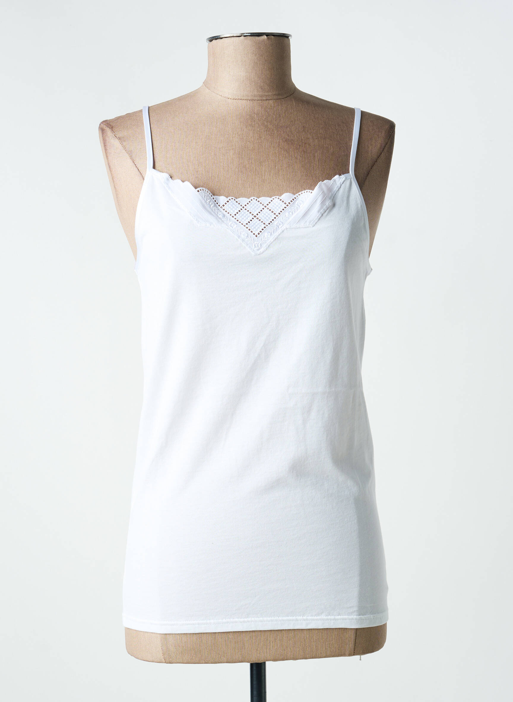 Top col carré fines bretelles blanc ARMOR LUX femme