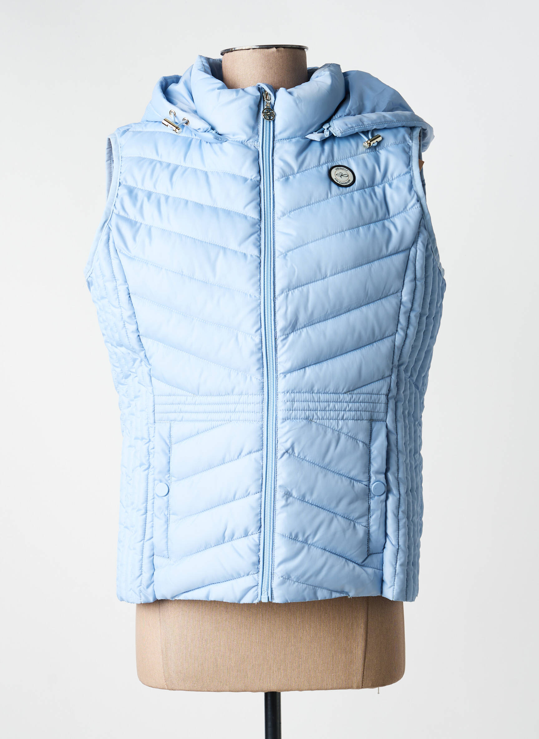 Doudoune poches a capuche bleu JULIE GUERLANDE femme