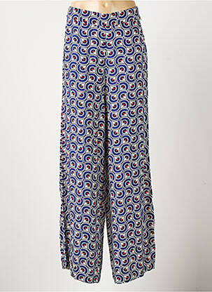 Pantalon large tissage popeline taille normale bleu LION OF PORCHES femme