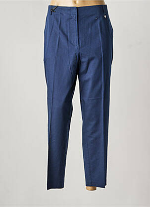 Pantalon 7/8 tissage popeline taille normale bleu JULIE GUERLANDE femme