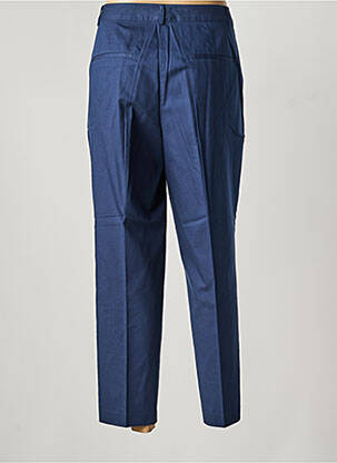 Pantalon 7/8 tissage popeline taille normale bleu JULIE GUERLANDE femme
