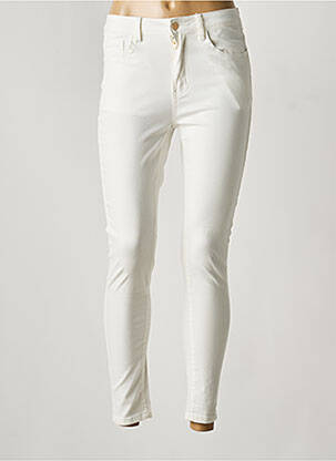 Pantalon slim tissage popeline taille normale blanc MOLLY BRACKEN femme
