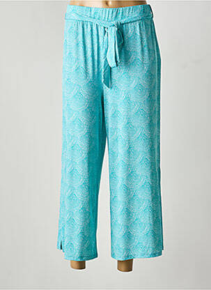Pantalon large tissage popeline taille normale bleu MARBLE femme