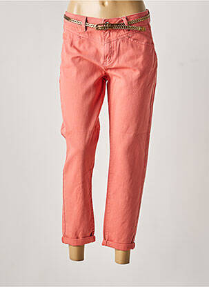 Pantalon 7/8 tissage popeline taille normale orange C'EST BEAU LA VIE femme