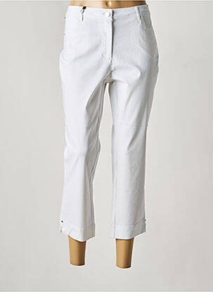 Pantalon 7/8 stretch taille normale blanc JULIE GUERLANDE femme