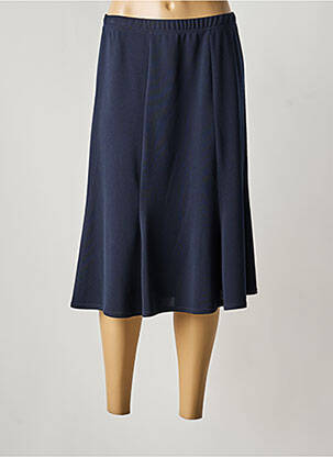 Jupe mi-longue stretch bleu GEVANA femme