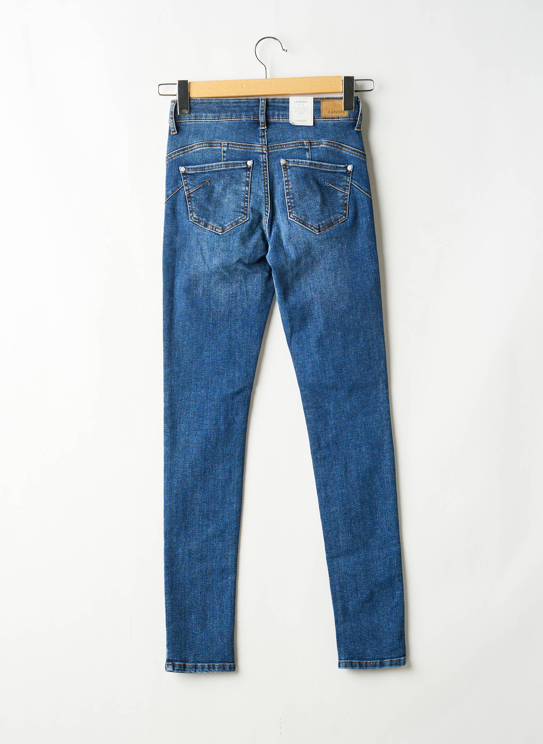 Jeans coupe slim stretch taille normale bleu KANOPE femme